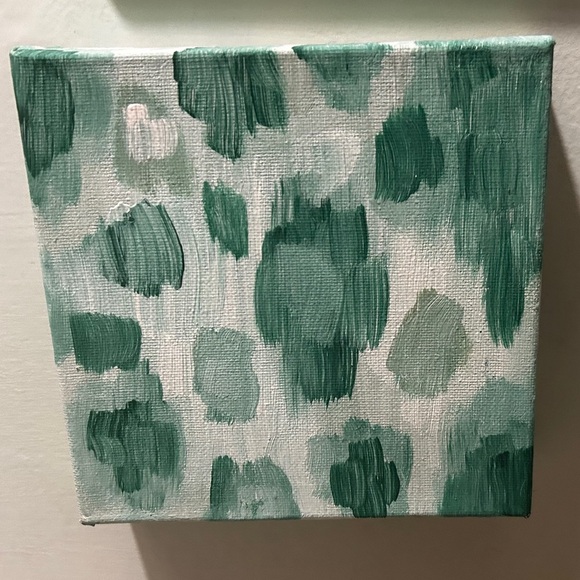 Green moss leopard painting 5x5x2 - Picture 2 of 4
